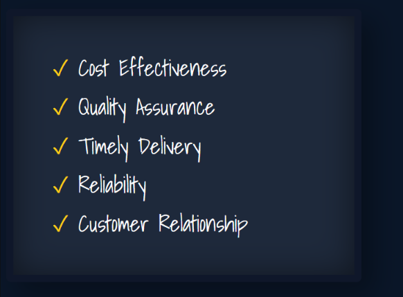 Integrity, quality and reliable service standards